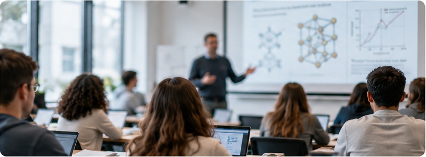 University students learning in a science and engineering lecture