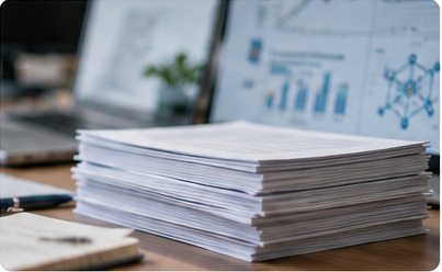 A stack of scientific research papers and publications